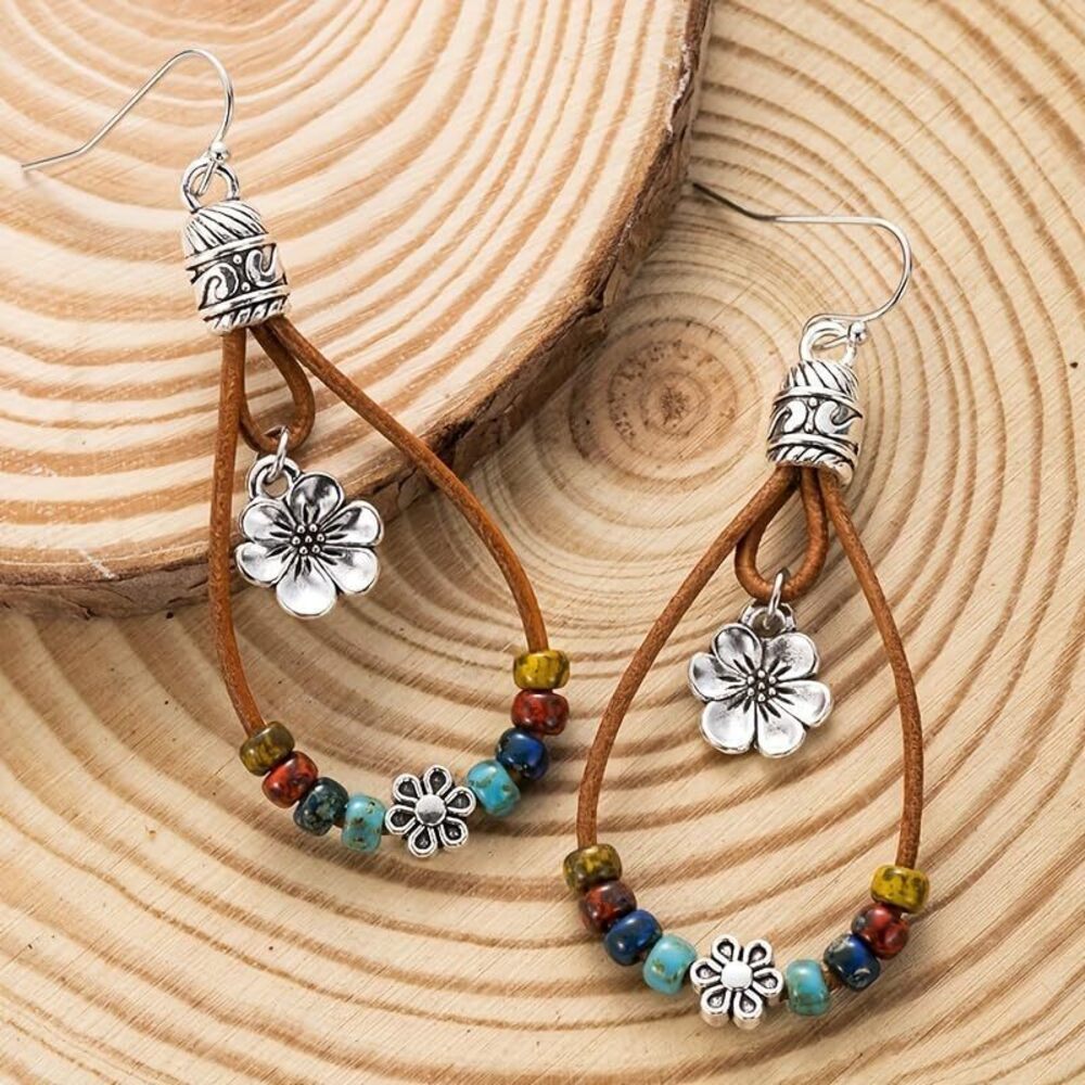 3447 Boho Earrings ,Handmade Vintage Dangle Drop Earring,Western Country - Picture 7 of 7